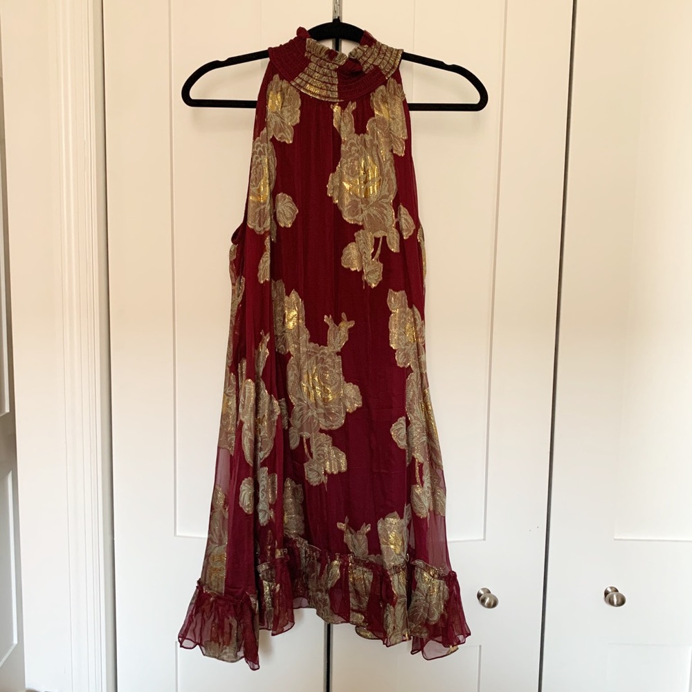 Anthropologie Rose Mini Dress